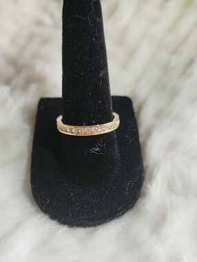 Brand New Gold CZ Eternity Band - Women's Ring Size 7